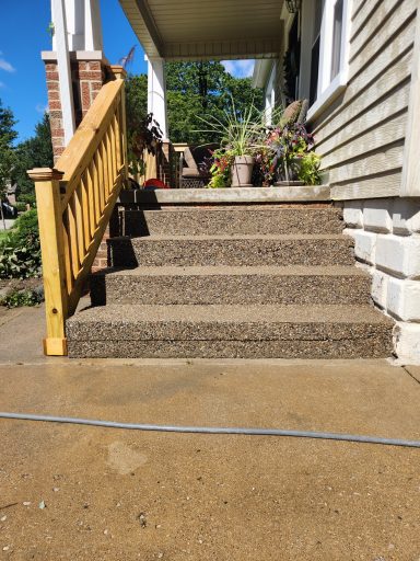 exposed aggregate concrete steps