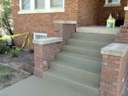 poured concrete steps